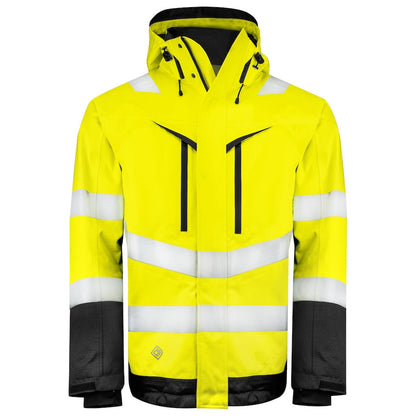 Yellow-Black - Front - Projob Mens Hi-Vis Padded Jacket