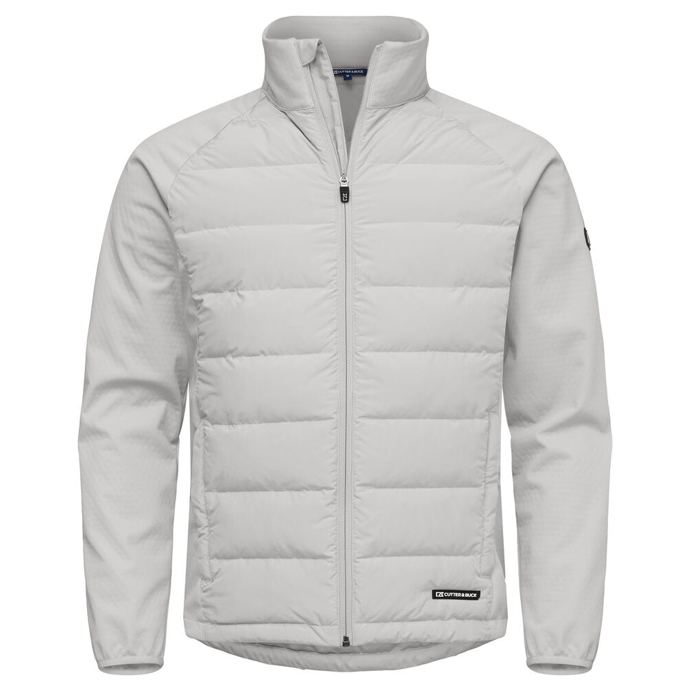 Silver - Front - Cutter & Buck Mens Oak Harbor Padded Jacket