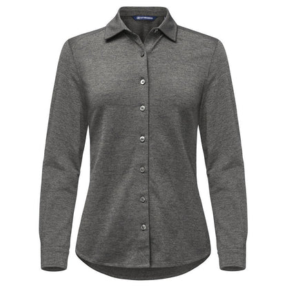 Anthracite Melange - Front - Cutter & Buck Womens-Ladies Advantage Shirt