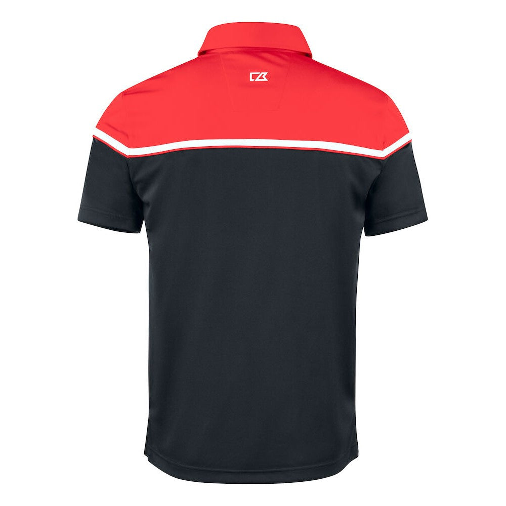 Black-Red - Back - Cutter & Buck Mens Seaback Polo Shirt