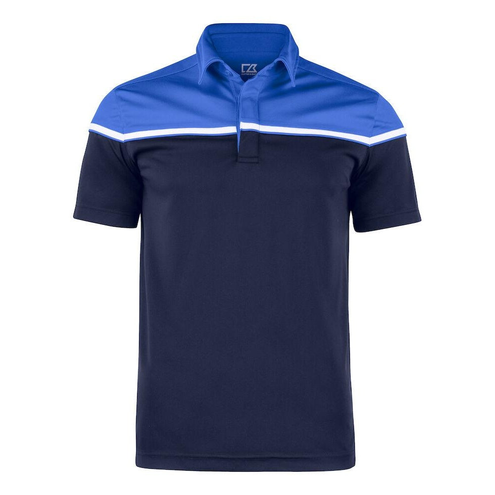 Dark Navy-Royal Blue - Front - Cutter & Buck Mens Seaback Polo Shirt