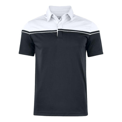 Black-White - Front - Cutter & Buck Mens Seaback Polo Shirt