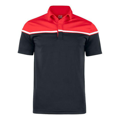 Black-Red - Front - Cutter & Buck Mens Seaback Polo Shirt