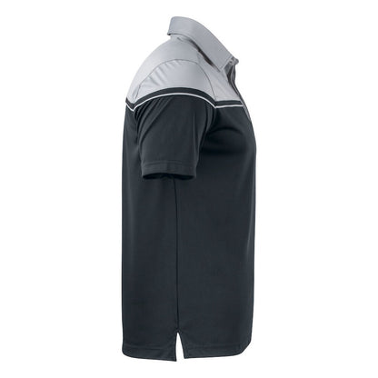 Black-Light Grey - Side - Cutter & Buck Mens Seaback Polo Shirt