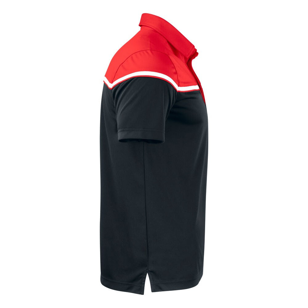 Black-Red - Side - Cutter & Buck Mens Seaback Polo Shirt
