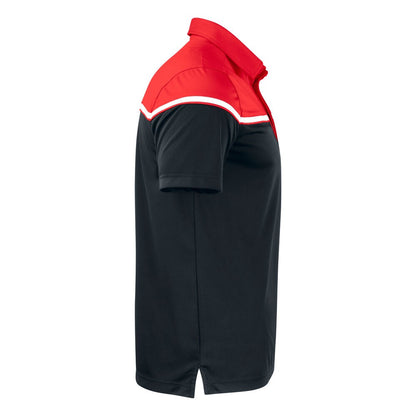 Black-Red - Side - Cutter & Buck Mens Seaback Polo Shirt