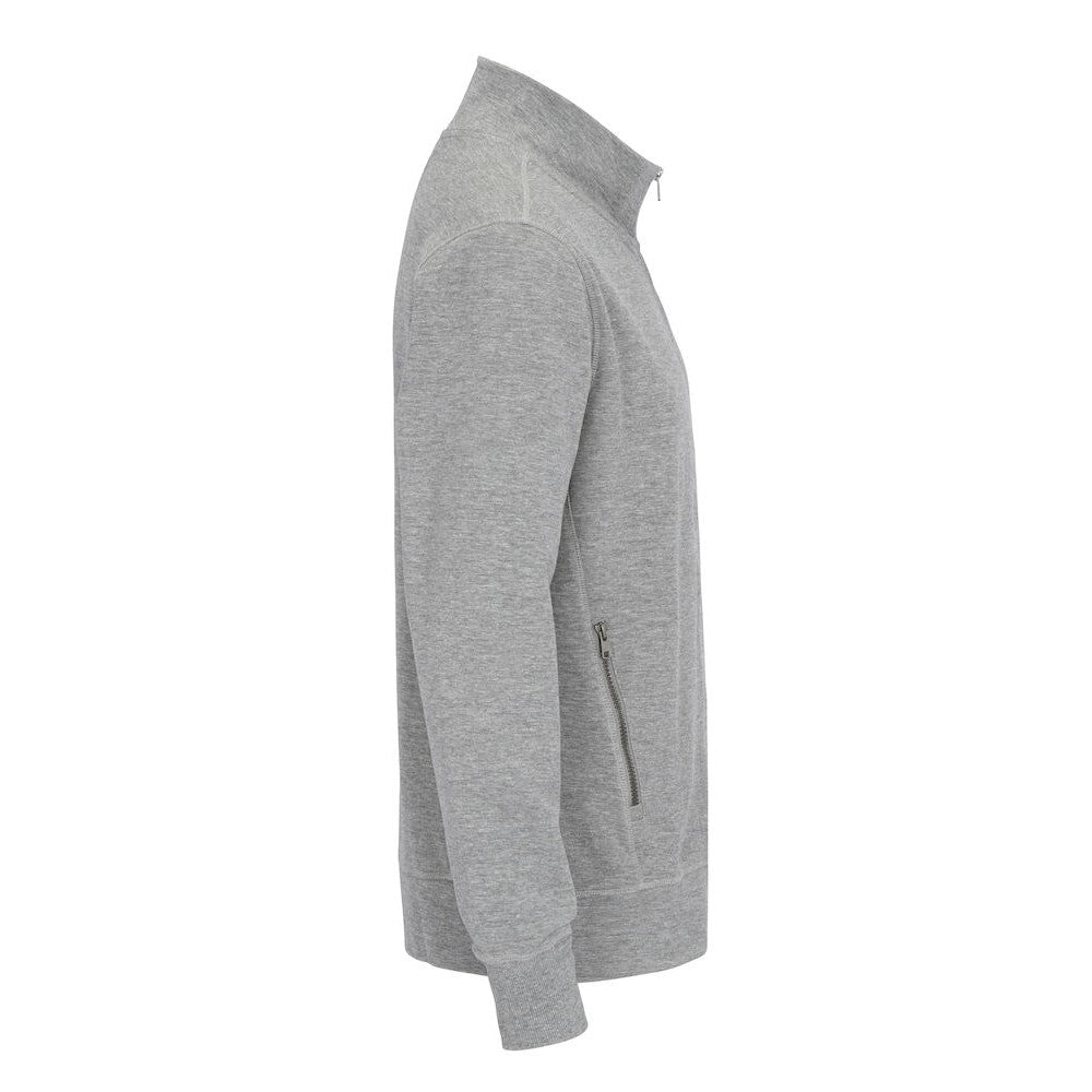 Grey Melange - Side - Cottover Mens French Terry Full Zip Jacket