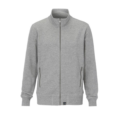 Grey Melange - Front - Cottover Mens French Terry Full Zip Jacket