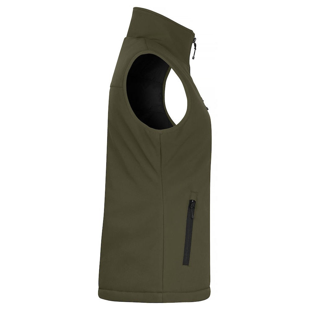 Fog Green - Side - Clique Womens-Ladies Softshell Panels Gilet