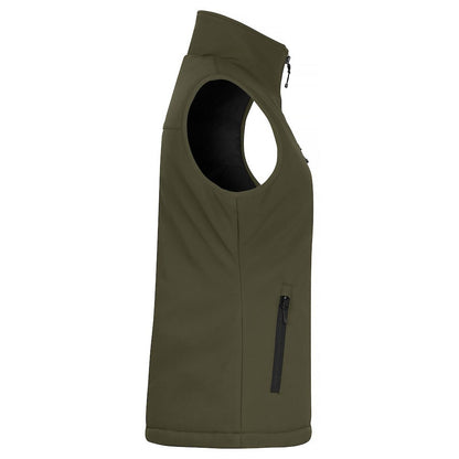 Fog Green - Side - Clique Womens-Ladies Softshell Panels Gilet