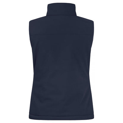 Dark Navy - Back - Clique Womens-Ladies Softshell Panels Gilet