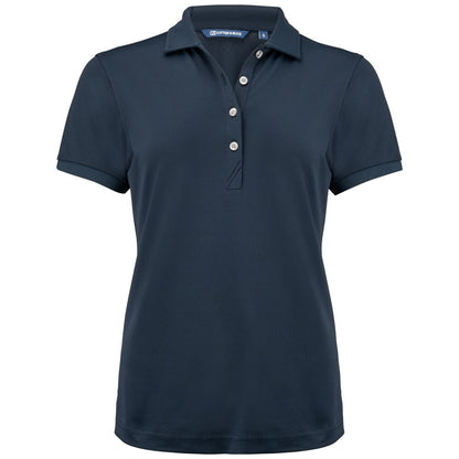 Dark Navy - Front - Cutter & Buck Womens-Ladies Virtue Polo Shirt