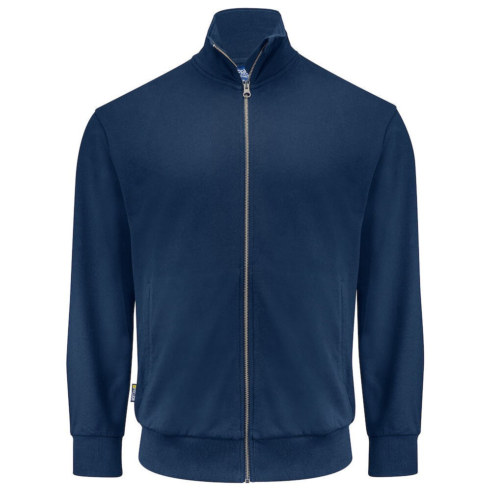 Navy - Front - Projob Mens Plain Full Zip Sweatshirt