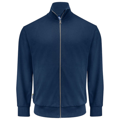 Navy - Front - Projob Mens Plain Full Zip Sweatshirt
