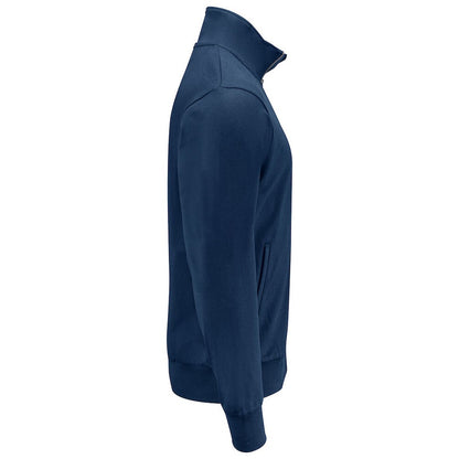 Navy - Side - Projob Mens Plain Full Zip Sweatshirt