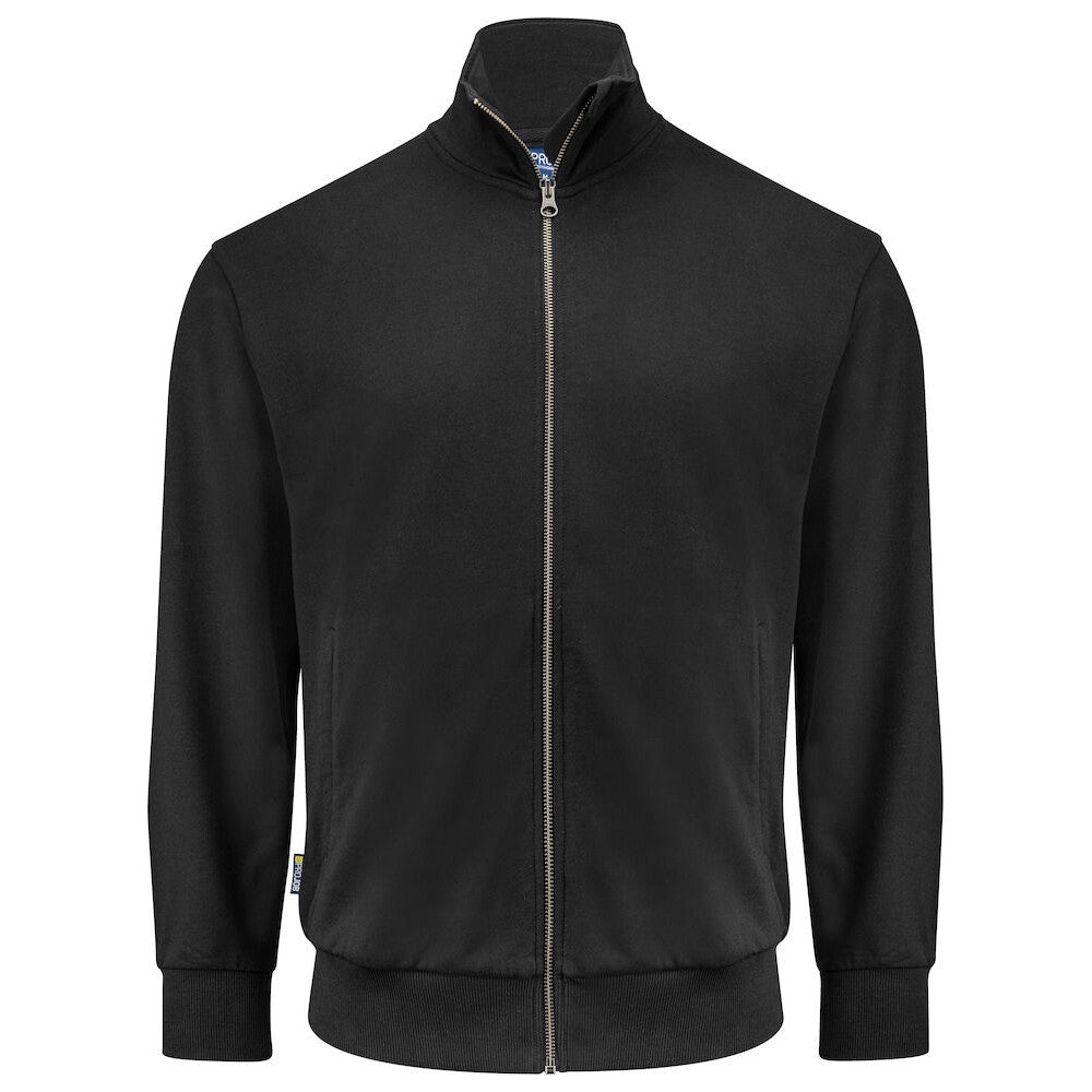 Black - Front - Projob Mens Plain Full Zip Sweatshirt