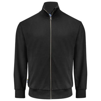 Black - Front - Projob Mens Plain Full Zip Sweatshirt