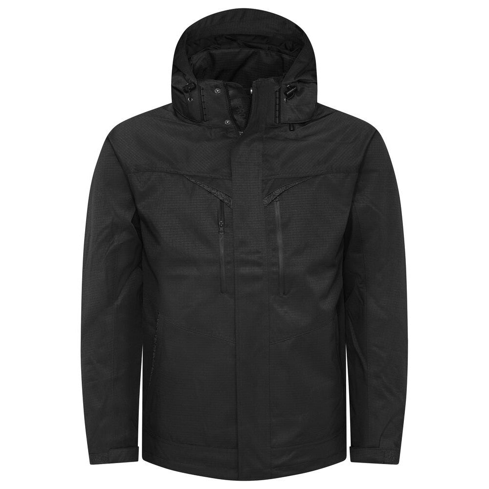 Black - Front - Projob Mens Functional Padded Jacket
