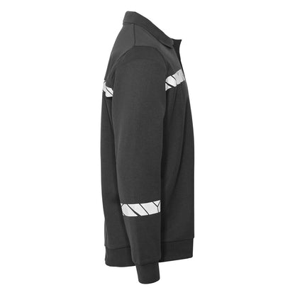 Black - Side - Projob Mens Progression Hi-Vis Polo Sweatshirt