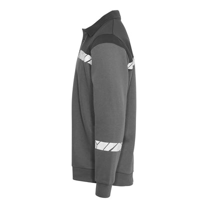 Grey-Black - Lifestyle - Projob Mens Progression Hi-Vis Polo Sweatshirt