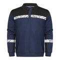 Navy-Black - Front - Projob Mens Progression Hi-Vis Polo Sweatshirt