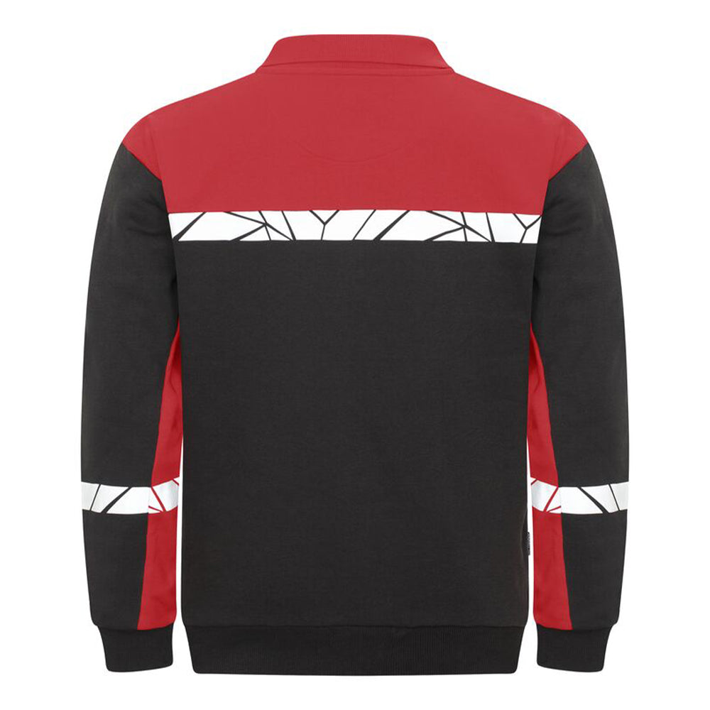 Black-Red - Back - Projob Mens Progression Hi-Vis Polo Sweatshirt