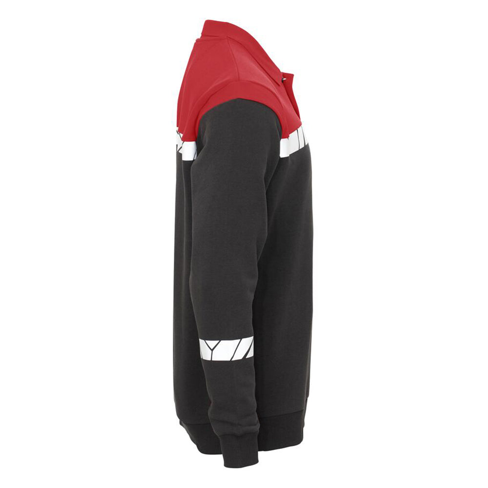 Black-Red - Side - Projob Mens Progression Hi-Vis Polo Sweatshirt