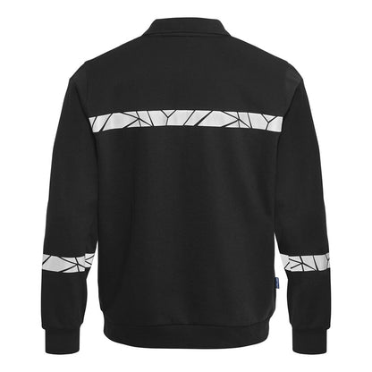 Black - Back - Projob Mens Progression Hi-Vis Polo Sweatshirt