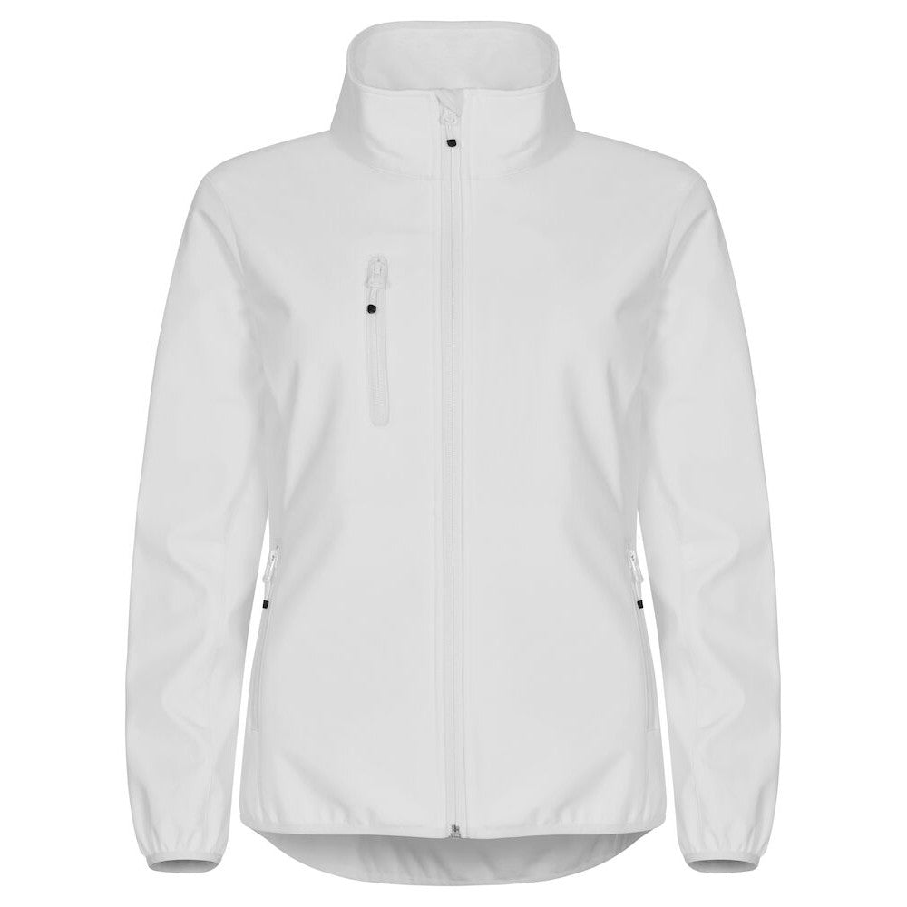 White - Front - Clique Womens-Ladies Classic Soft Shell Jacket