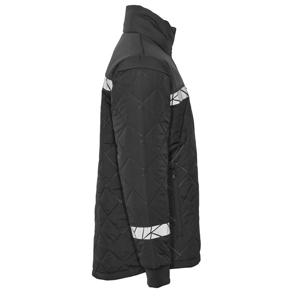 Black - Side - Projob Mens Progression Quilted Lightweight Padded Jacket
