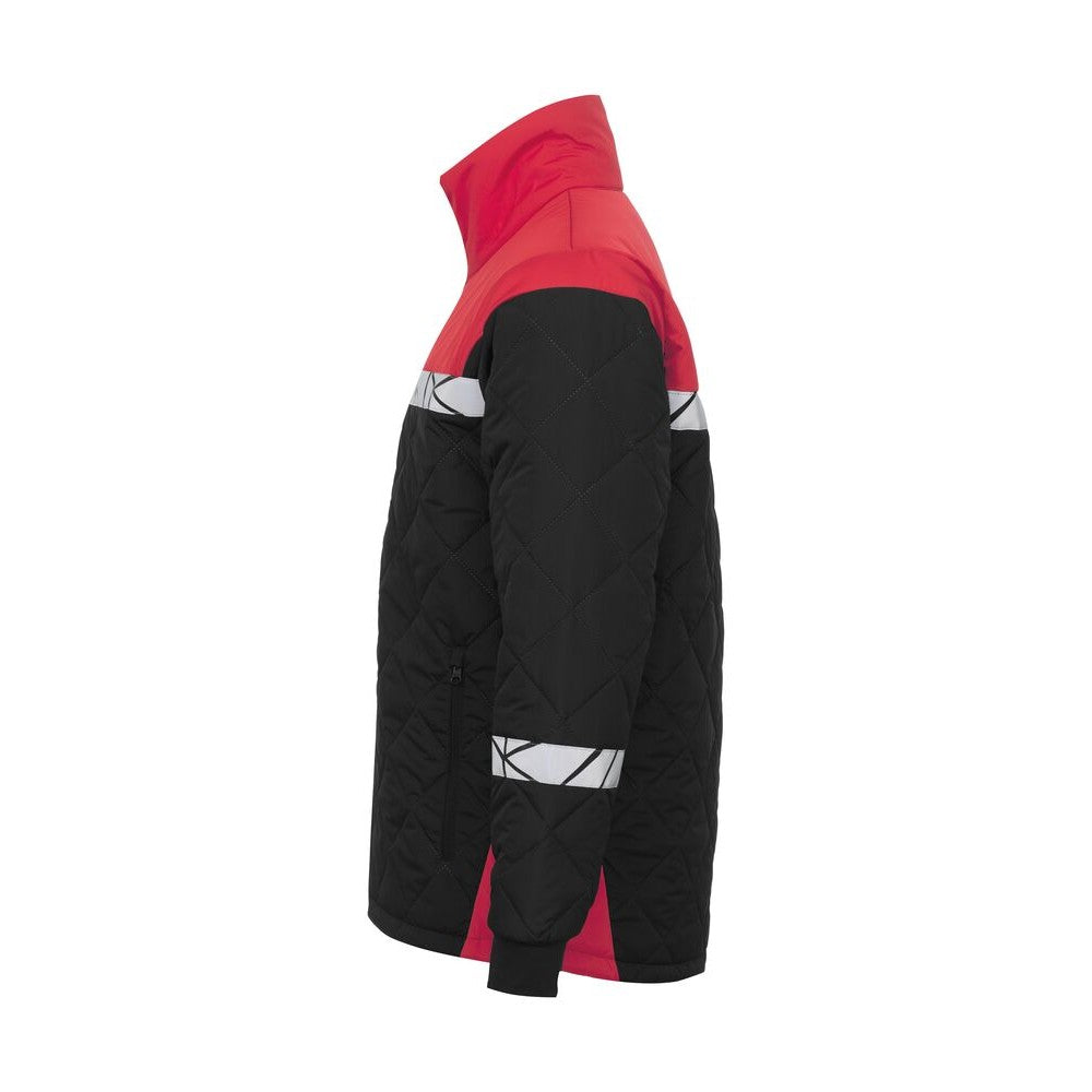 Black-Red - Lifestyle - Projob Mens Progression Quilted Lightweight Padded Jacket