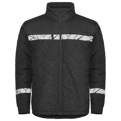 Black - Front - Projob Mens Progression Quilted Lightweight Padded Jacket