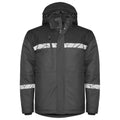 Grey-Black - Front - Projob Mens Progression High-Vis Padded Soft Shell Jacket
