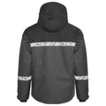 Grey-Black - Back - Projob Mens Progression High-Vis Padded Soft Shell Jacket