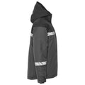 Grey-Black - Side - Projob Mens Progression High-Vis Padded Soft Shell Jacket