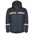 Navy-Black - Front - Projob Mens Progression High-Vis Padded Soft Shell Jacket