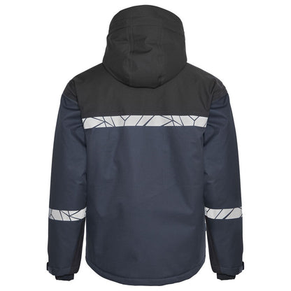Navy-Black - Back - Projob Mens Progression High-Vis Padded Soft Shell Jacket