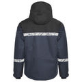 Navy-Black - Back - Projob Mens Progression High-Vis Padded Soft Shell Jacket