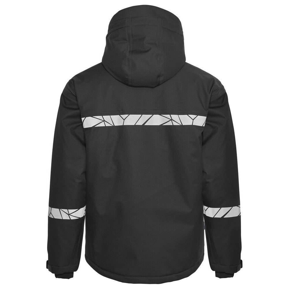 Black - Back - Projob Mens Progression High-Vis Padded Soft Shell Jacket