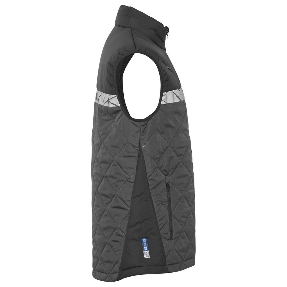 Grey-Black - Side - Projob Mens 7700 Progression Gilet