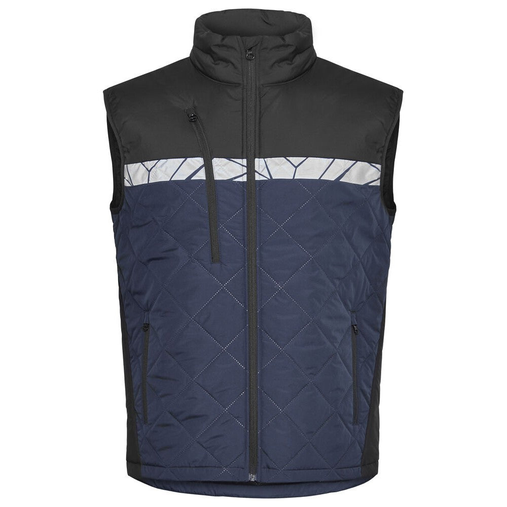 Navy-Black - Front - Projob Mens 7700 Progression Gilet