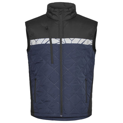 Navy-Black - Front - Projob Mens 7700 Progression Gilet