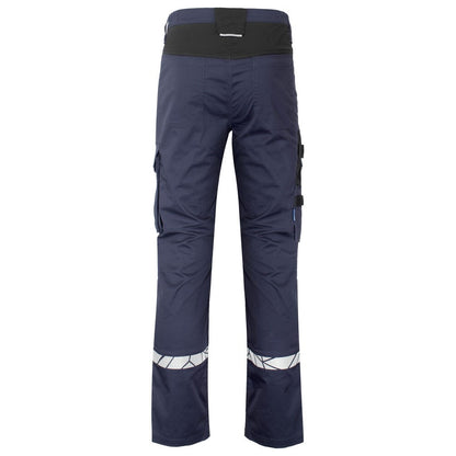 Navy-Black - Back - Projob Mens Progression Hi-Vis Work Trousers