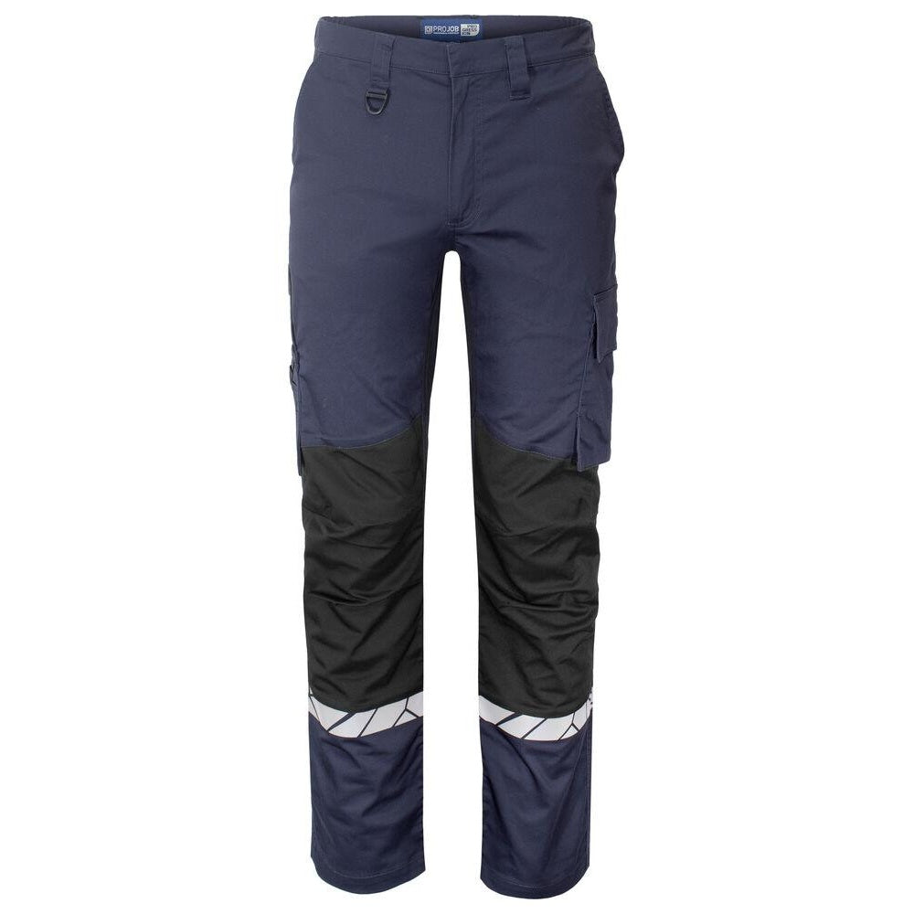 Navy-Black - Front - Projob Mens Progression Hi-Vis Work Trousers