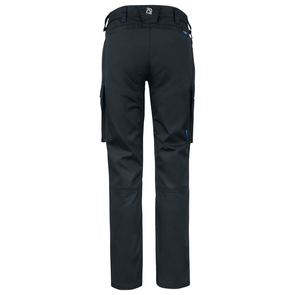 Black - Back - Projob Womens-Ladies Stretch Cargo Trousers