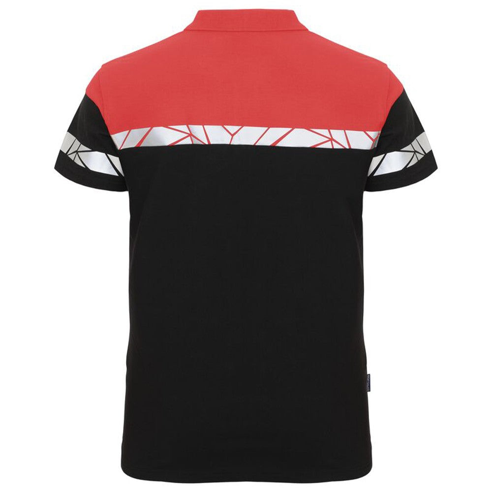 Black-Red - Back - Projob Mens Progression Pique Polo Shirt