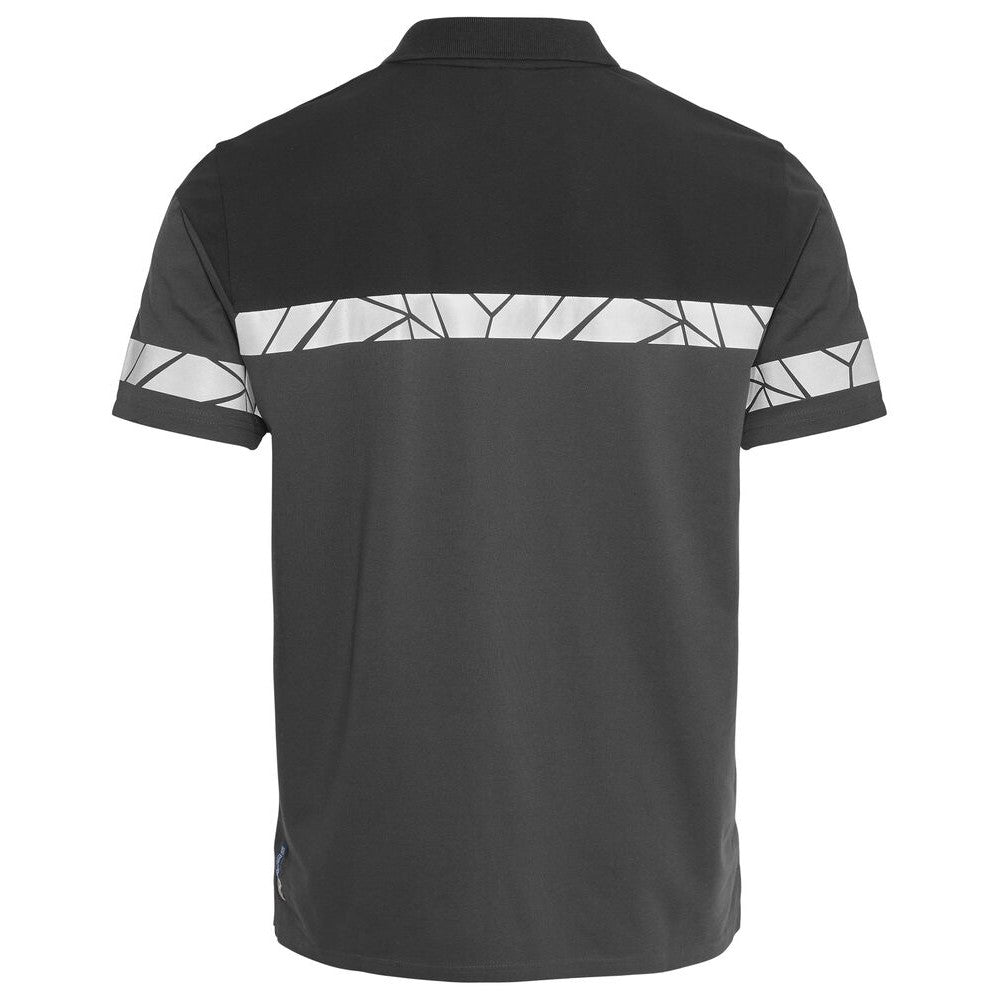 Grey-Black - Back - Projob Mens Progression Pique Polo Shirt