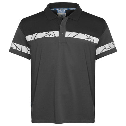 Grey-Black - Front - Projob Mens Progression Pique Polo Shirt
