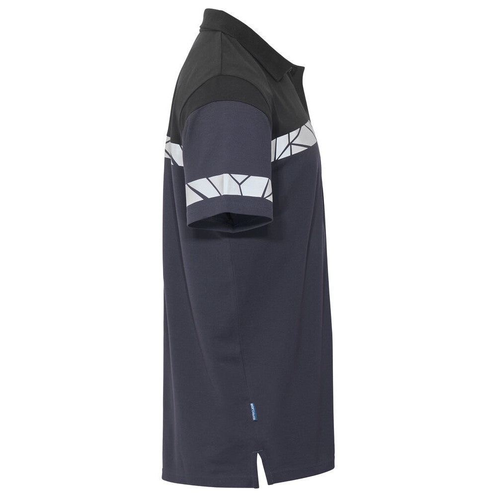 Navy-Black - Side - Projob Mens Progression Pique Polo Shirt