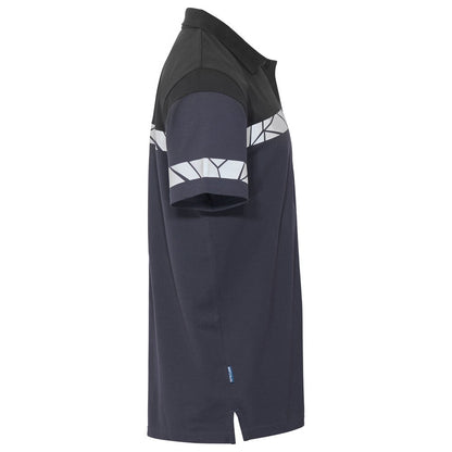 Navy-Black - Side - Projob Mens Progression Pique Polo Shirt